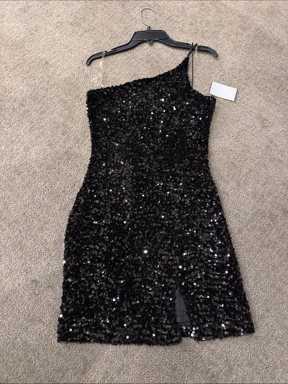 Crystal doll black sequined dress